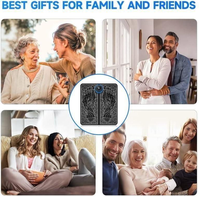 EMS Foot Massager Pad, Muscle Stimulator, Blood Circulation, Electric Foot Cushion, 8 Modes, 19 Intensities, Bioelectric Massage, Folding Portable Mat, USB Charging