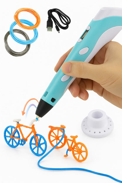 3D Printer Pen for Kids – Complete 3D Drawing Pen Set with PLA Filament (Random Color)