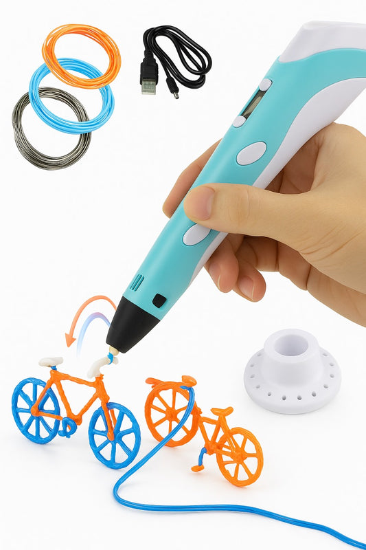 3D Printer Pen for Kids – Complete 3D Drawing Pen Set with PLA Filament (Random Color)